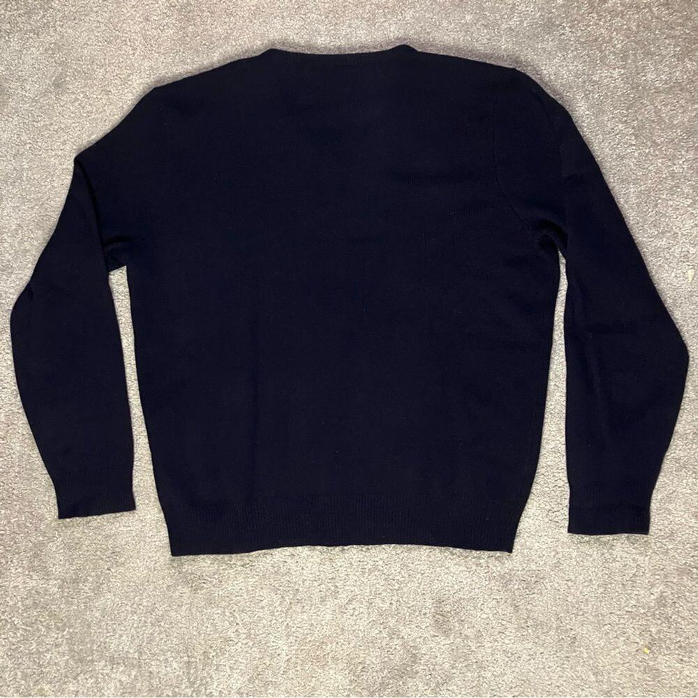 Polo Ralph Lauren Men’s Navy Blue 100% Lambswool V-Neck Sweater Size XL - Picture 2 of 11
